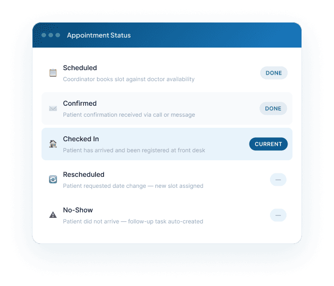 Enquiry and scheduling UI